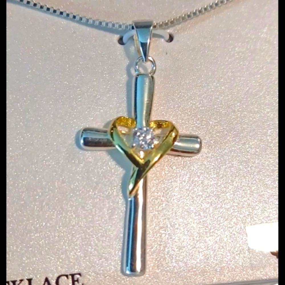 Sterling silver cross necklace